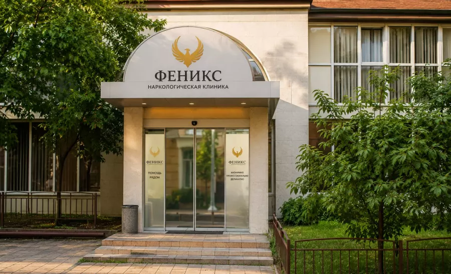 Вход в наркологическую клинику «Феникс» в Канске